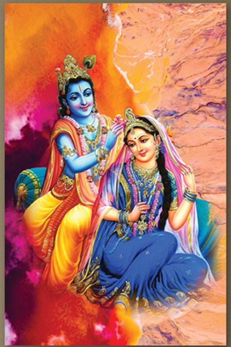 krishna radha Handpainted Art Painting Print , wall paintingmodern art mart