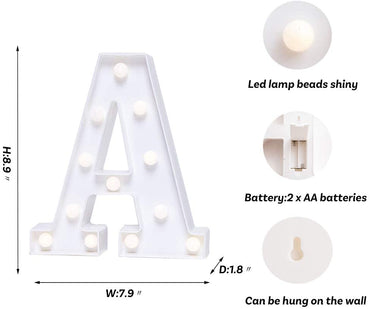 1 pcs 22 cm Marquee Alphabet Shaped Led Light for Home Decoration and Wall Lamp,Modernartmart