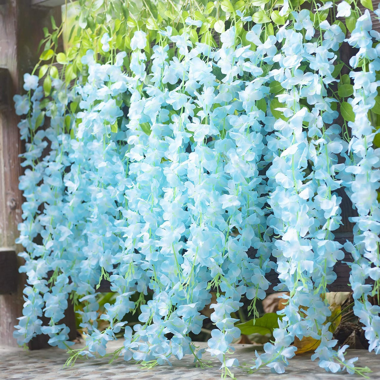 12 Pcs Wisteria Artificial Flower for Home Decoration and Craft (Pack of 12, Sky),Modernartmart