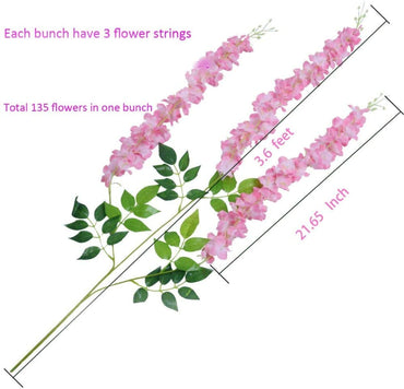 12 Pcs Wisteria Artificial Flower for Home Decoration and Craft(Pack of 12, Light Pink),Modernartmart