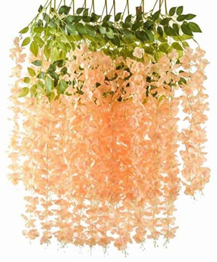 12 pcs Wisteria Artificial Flower for Home Decoration and Craft,Modernartmart