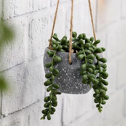 1 Pc Artificial Hanging Plant with Plastic Pot,Home Decor-Decorative Pot, Modernartmart