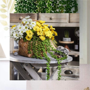 1 Lines Artificial Succulent Plant Flower Wall Hanging Leaf Money Plant Flowers(61 cm),Modernartmart