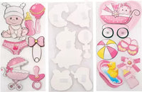 35 cm Baby Sticker for baby shower- baby Girl Pink (Random sheet) Non-Reusable Sticker,Modernartmart