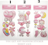 35 cm Baby Sticker for baby shower- baby Girl Pink (Random sheet) Non-Reusable Sticker,Modernartmart