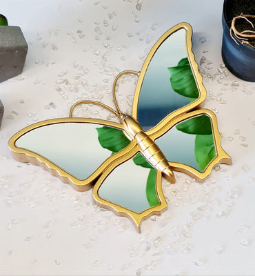 1 Pc Butterfly Shaped Fiber Wall Mirror Hanging Frame for Home Decor,Modernartmart