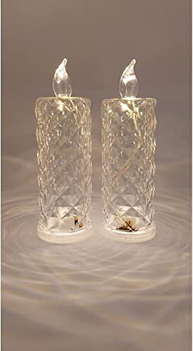 2 Pcs Flameless and Smokeless Decorative Candles Acrylic Led Tea Light Candle perfect for Home, Modernartmart