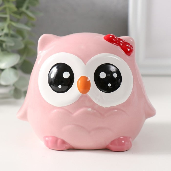 1 Piece Ceramic Owl Design Gullak : Piggy Bank for Rupees Savings - Coin Storage Tip Box ,Modernartmart