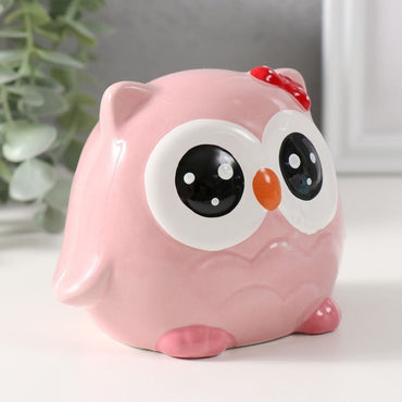 1 Piece Ceramic Owl Design Gullak : Piggy Bank for Rupees Savings - Coin Storage Tip Box ,Modernartmart