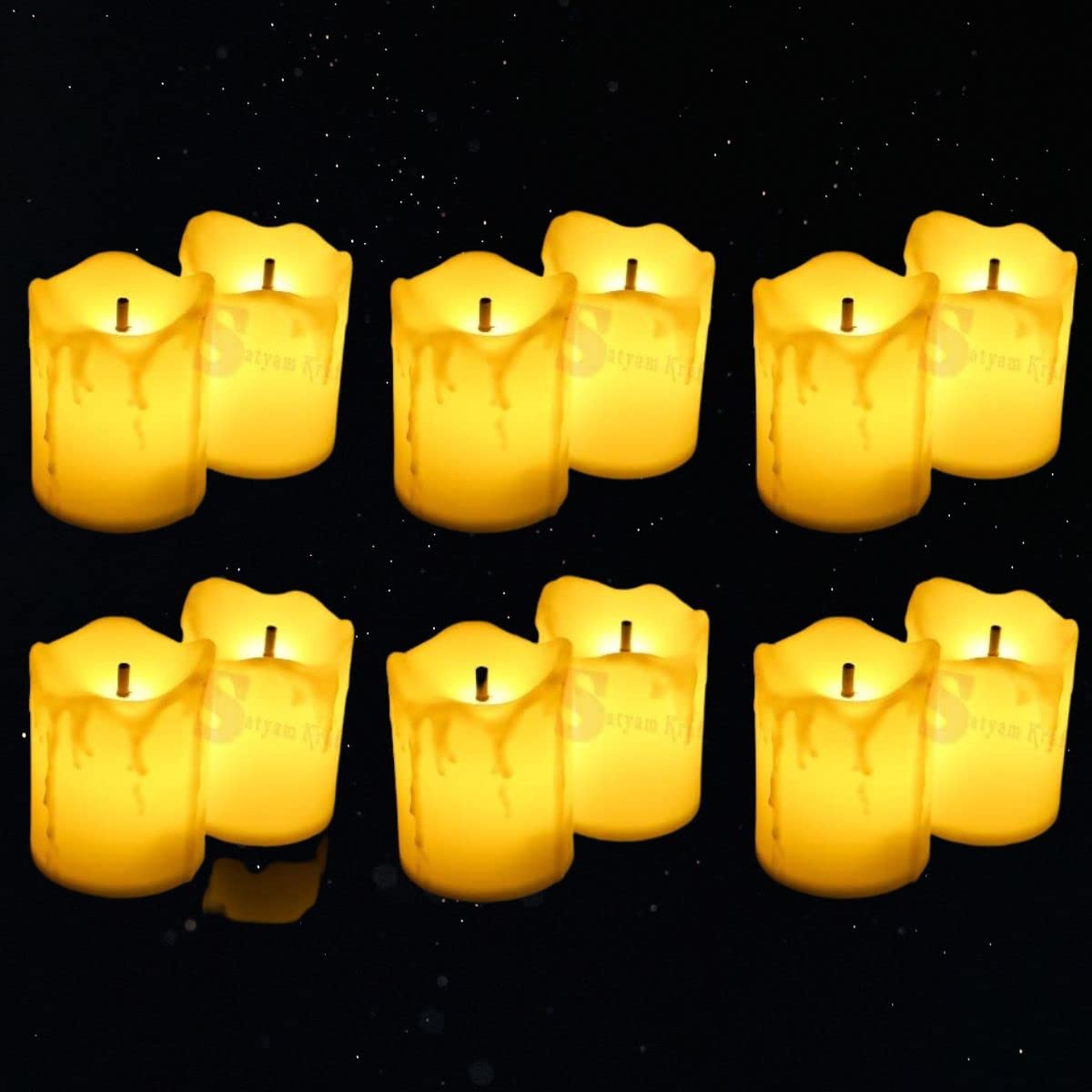 12 pcs Flameless and Smokeless Decorative Melting Candles Led Tea Light Candle,Modernartmart