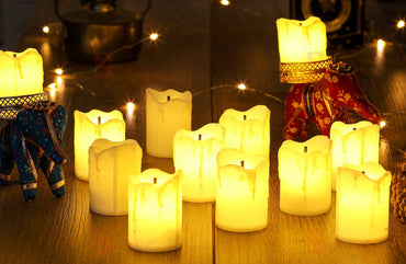 12 pcs Flameless and Smokeless Decorative Melting Candles Led Tea Light Candle,Modernartmart