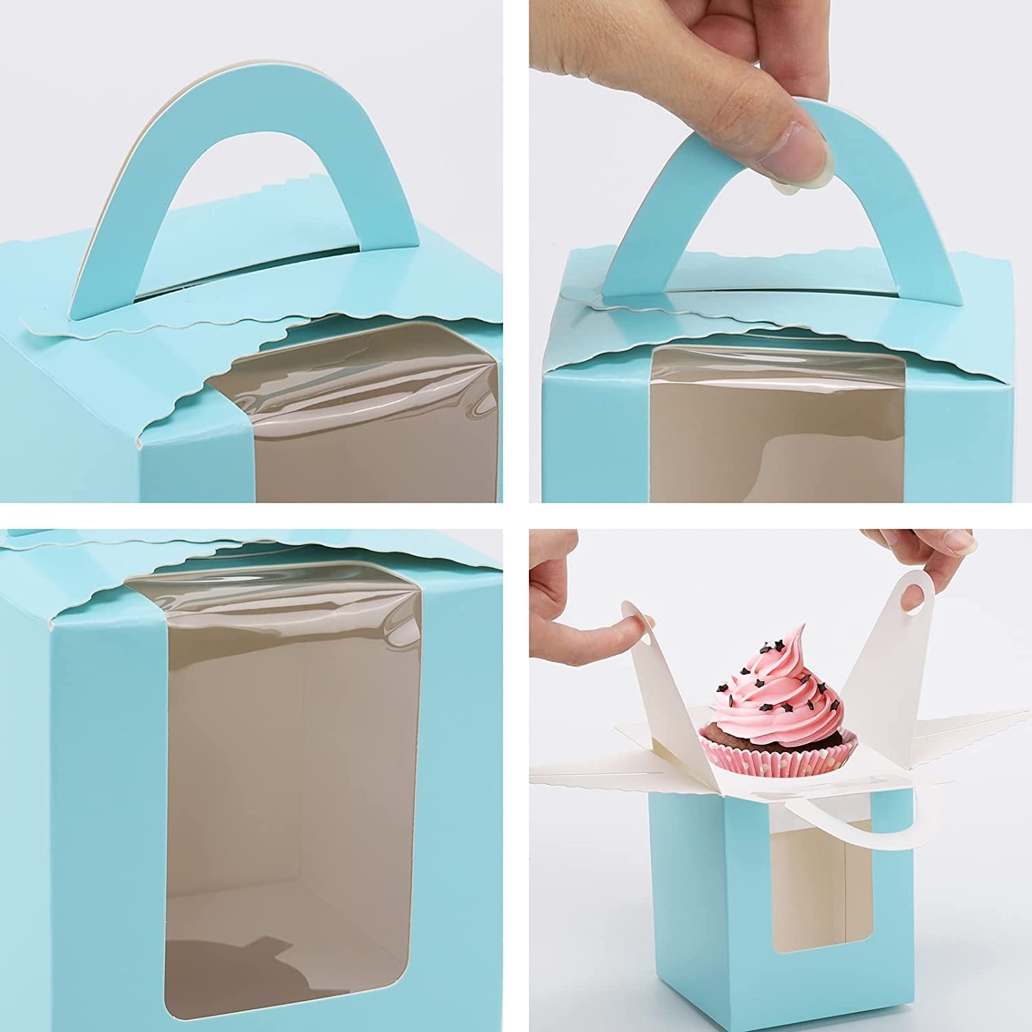 20 Pcs Decorative Folding Paper Gift Boxes With Window For Gifting Chocolates,Modernartmart