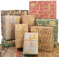 10 Pcs HAPPY BIRTHDAY Theme Printed Gift Wrapping Paper,Modernartmart