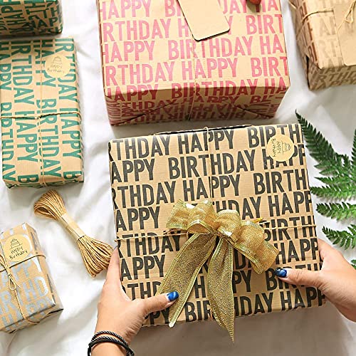 10 Pcs HAPPY BIRTHDAY Theme Printed Gift Wrapping Paper,Modernartmart