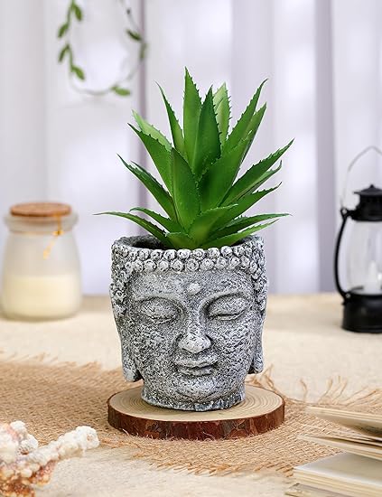 1 PC Mini Artificial Green Succulent with Aesthetic Ceramic Pot, Indoor Faux Flower Plant,Modernartmart