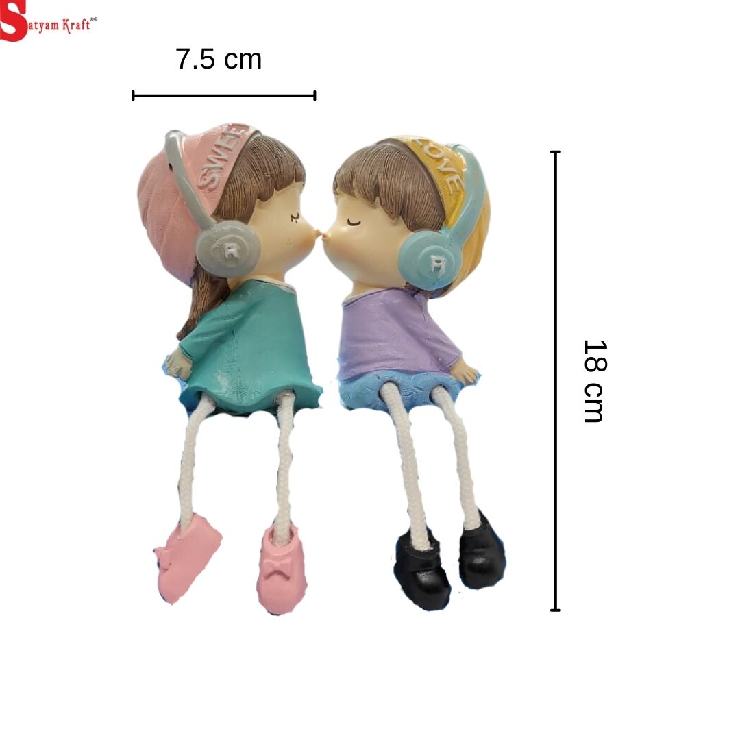 1 set Hanging Legs Cute Boy and Girl Toy Home Decor Showpiece,Modernartmart