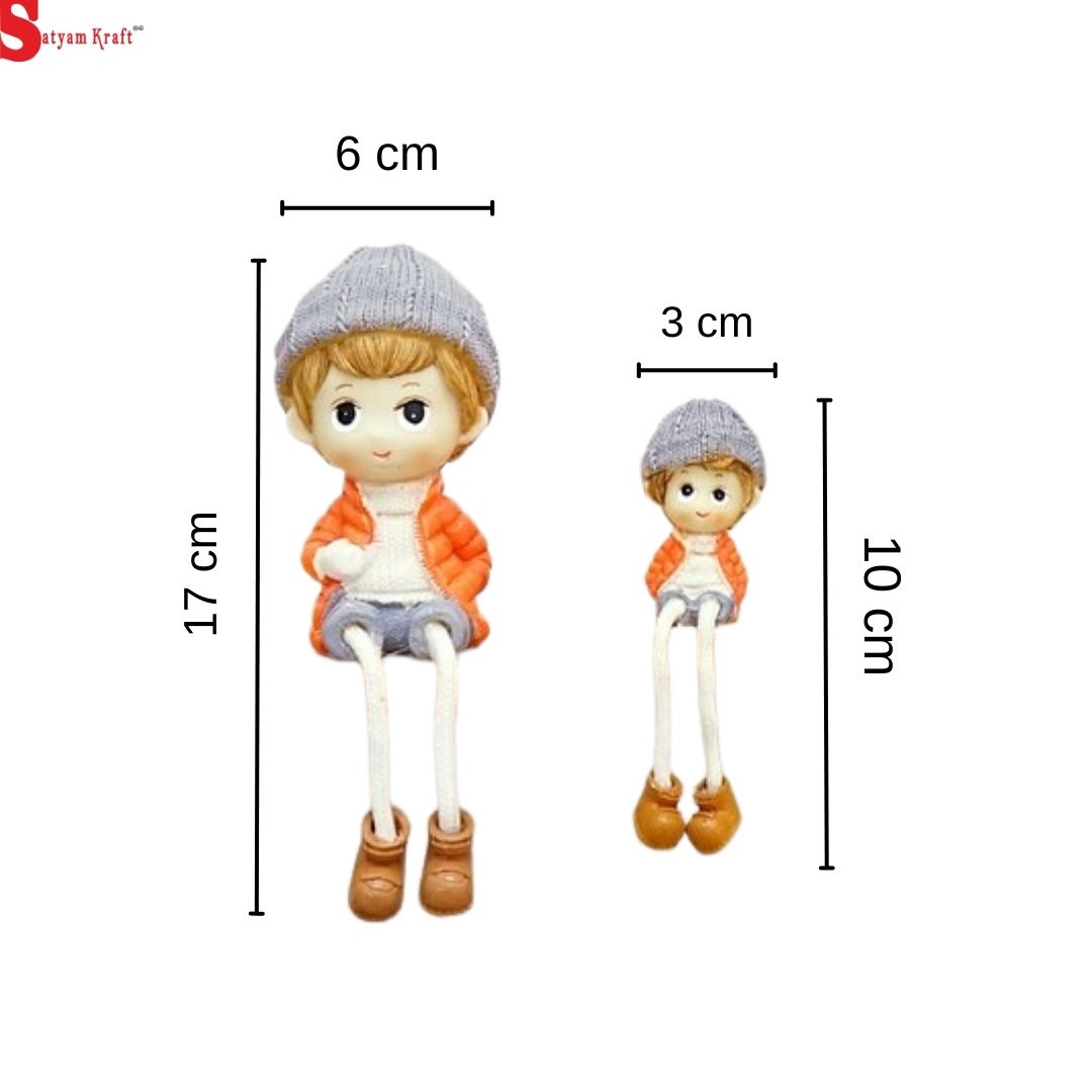 1 set Hanging Legs Cute Boy and Girl Toy Home Decor Showpiece,Modernartmart