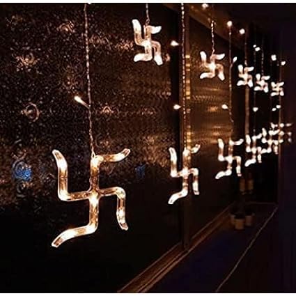 10 Swastik String 5+5 (Small + Big) LED Lights,Modernartmart