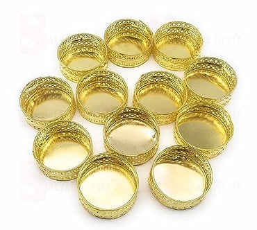 12 pcs Metal Tealight Candle Holder Round Stands for Pooja thali,Modernartmart