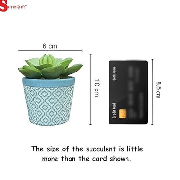 1 PC Mini Artificial Green Indoor Succulent Plant with Aesthetic Ceramic Pot,Modernartmart