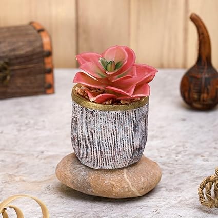 1 PCS Mini Artificial Succulent with Ceramic Pot Exquisite Faux Plant,Modernartmart