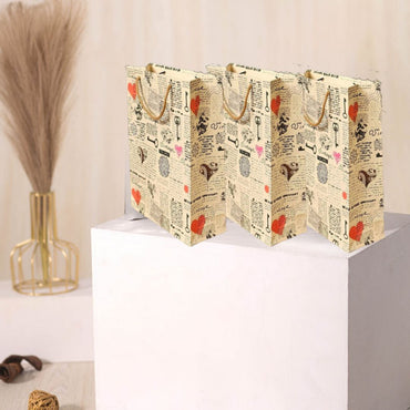 6 pcs Big Size Paper Bag With Handle 37 x 28 cm Gift Paper bag, Carry Bags, gift bag, gift for Birthday,Modernartmart