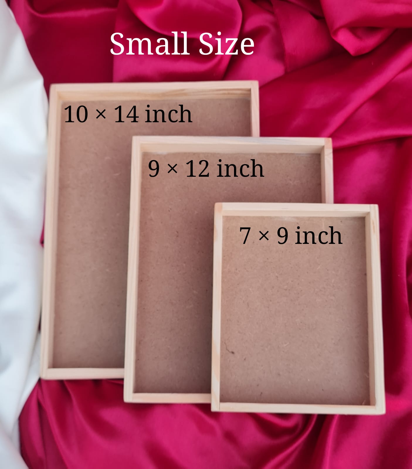 1 set (3 Pieces) Small Multipurpose Decorative Pinewood Rectangle Tray for Gift Hamper,Modernartmart