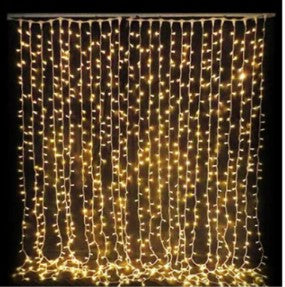 Pack 1 Rainfall Gel Curtain Light 240 LEDs 3.2 m Yellow Rice Lights,Modernartmart