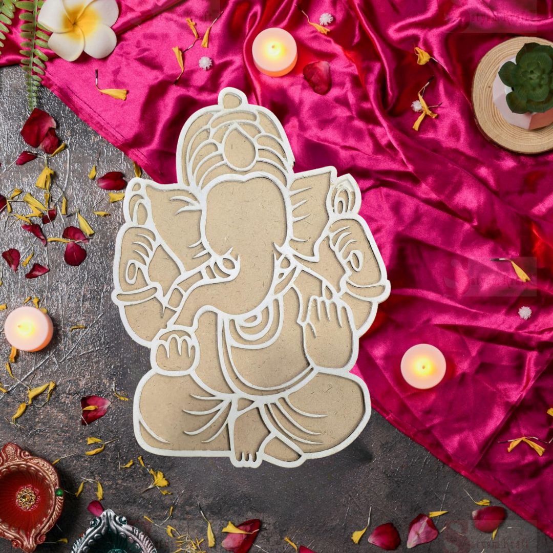 3 PCS MDF Rangoli Mat with Wooden Base,Mordernartmart