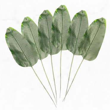 6 pcs Artificial Flower Small Banana Leaves for Gifting, Office Desk, Bedroom, Living Room,Modernartmart