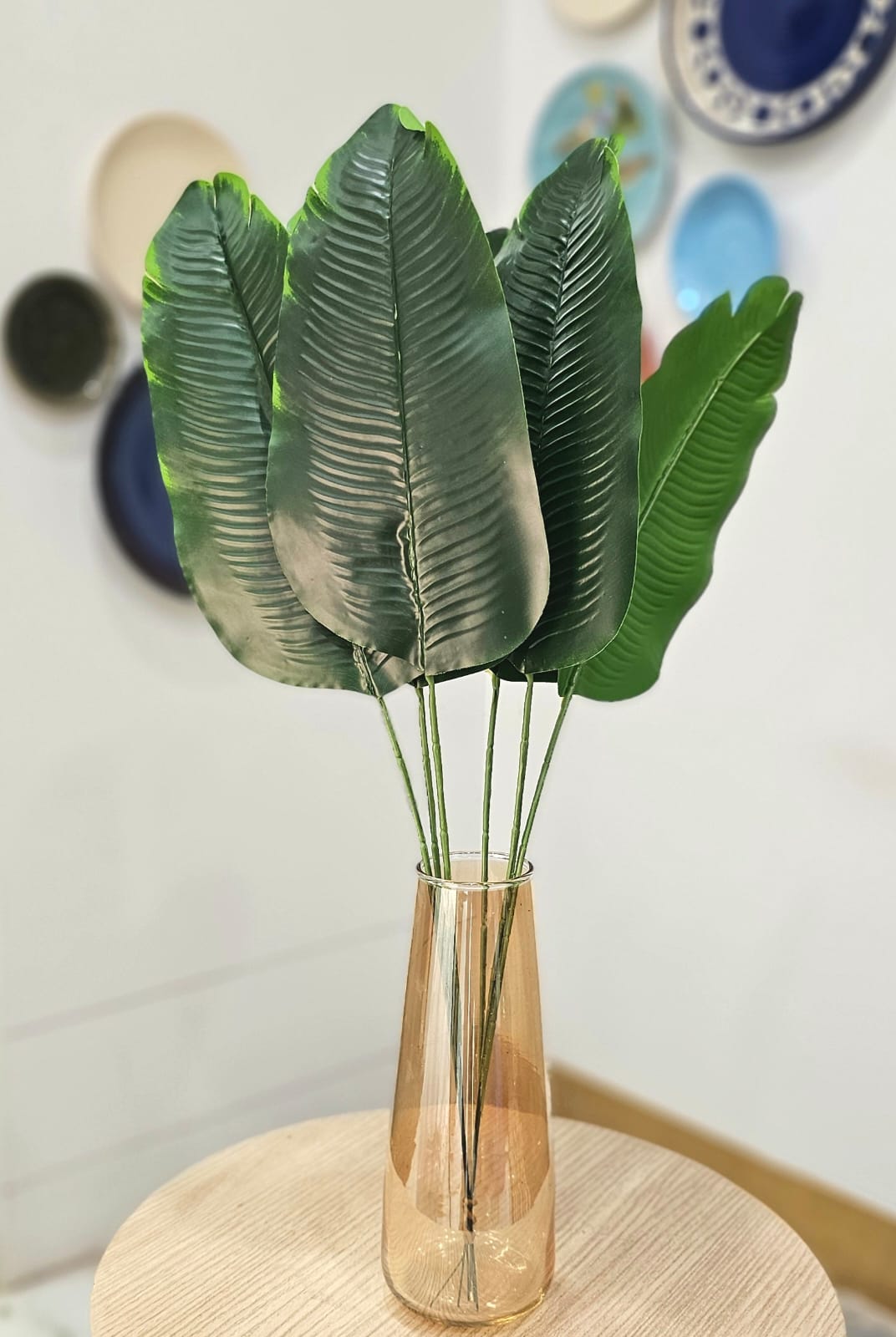 6 pcs Artificial Flower Small Banana Leaves for Gifting, Office Desk, Bedroom, Living Room,Modernartmart