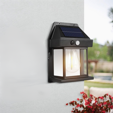 1 Piece Solar Wall Lights Outdoor, Wireless Dusk to Dawn Porch Lights Fixture, Solar Wall Lantern with 3 Modes & Motion Sensor,Modernartmart