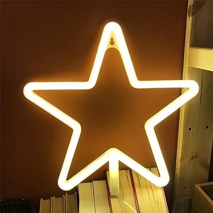 1 Pc Star Design Neon LED Light Acrylic Material for Christmas Decoration and Home Decoration,Modernartmart