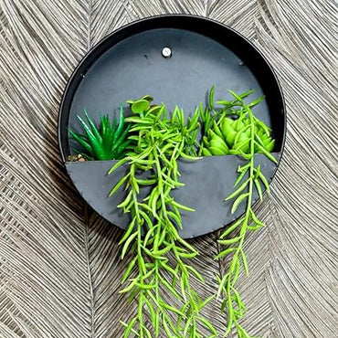 1 Pcs Artificial Succulent Plant with Aesthetic Metal Vase Home Decor,Modernartmart