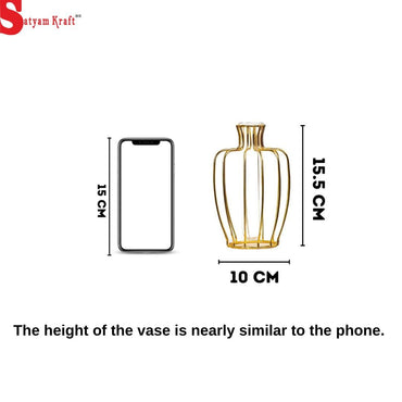 1 Pcs Propagation Station with Metal vase, Test Tube Glass Items Vase for Flower Pot,Modernartmart