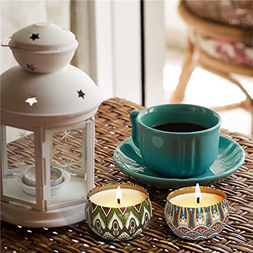 4 Pcs Tin Can Round Shape Aroma Scented Soy Wax Candle Gift Perfect,modernartmart