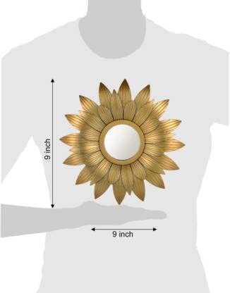 1Pcs Wall Mirror Hanging Sunflower Shape Design Round Frame For Home Decor,Modernartmart