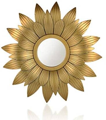 1Pcs Wall Mirror Hanging Sunflower Shape Design Round Frame For Home Decor,Modernartmart