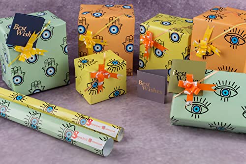 10 Pcs Evil Eye Theme Gift Wrapping Paper for Birthday Packing, Gifting,Wrapping Paper,Moderartmart