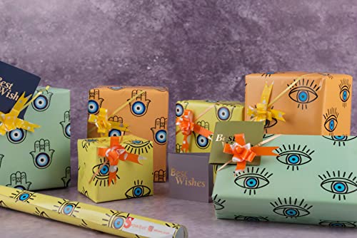 10 Pcs Evil Eye Theme Gift Wrapping Paper for Birthday Packing, Gifting,Wrapping Paper,Moderartmart