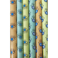 10 Pcs Evil Eye Theme Gift Wrapping Paper for Birthday Packing, Gifting,Wrapping Paper,Moderartmart