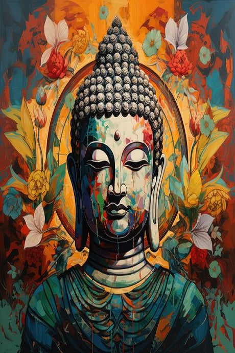 budhha painting Inspired  Wall Decor Print- ,Modern art mart