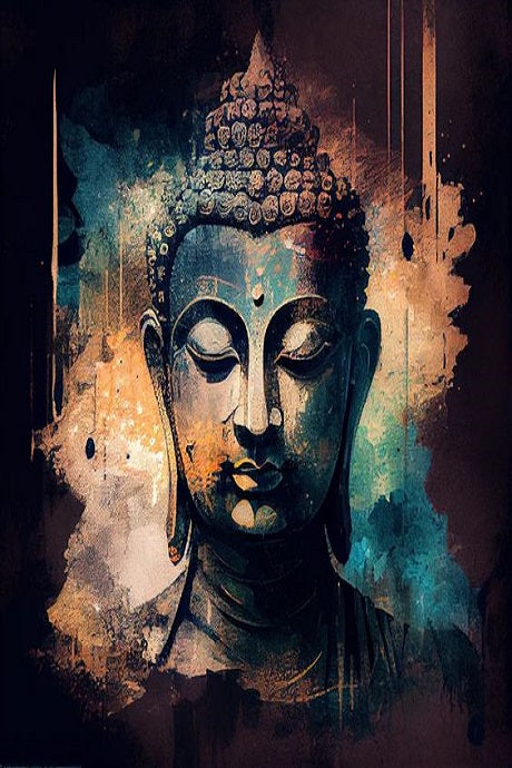 Lovel budhha painting, budhha painting beauty Print, Modern art mart