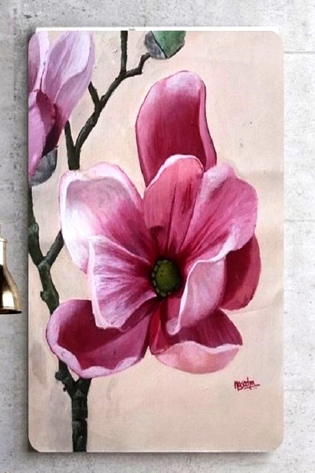 Flower - Handpainted Art  Print,modern art mart