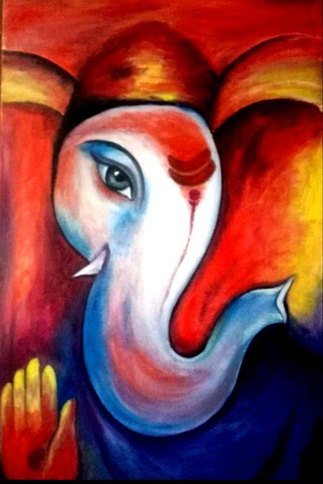 Uncover the mystical beauty of Shri Ganesha painting Print,modern art mart