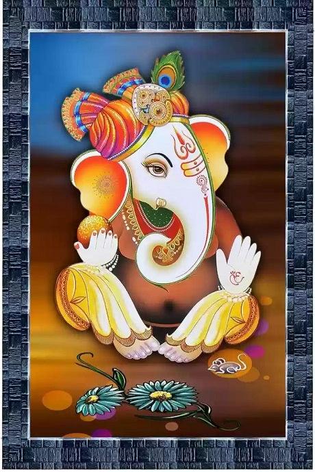 The Spiritual Elegance of beautiful Ganesha Painting Print, modern art mart