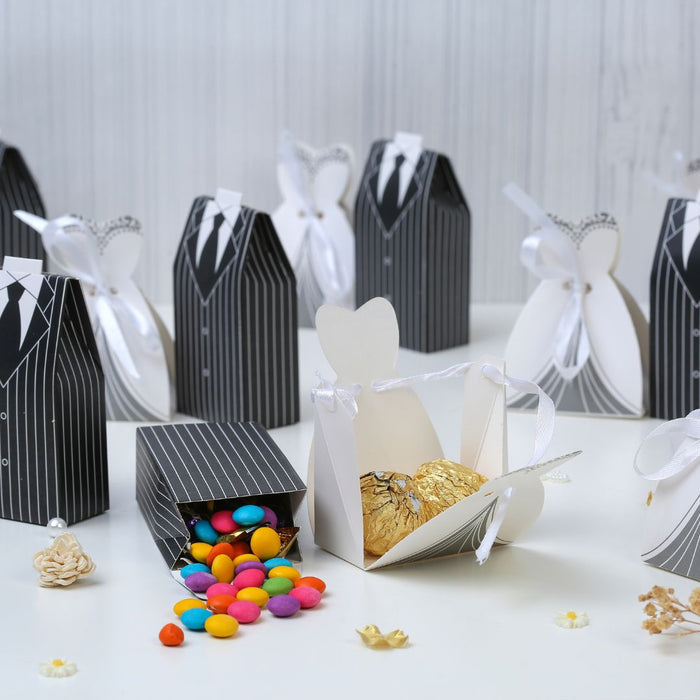 40 Pcs groom style shaped candy Folding Storage Box for Return Gift ,Modernartmart