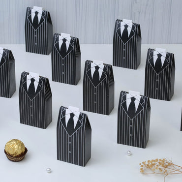 40 Pcs groom style shaped candy Folding Storage Box for Return Gift ,Modernartmart