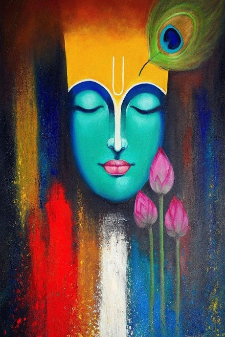 Infinite love reminder- the krishna painting Print, wall art,modern art mart