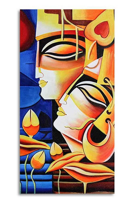 radha krishna wall painting, home decor Print,modern art mart